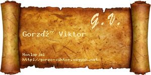 Gorzó Viktor névjegykártya